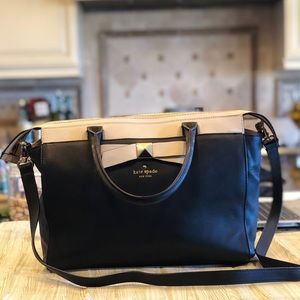 Kate Spade ♠️ Black & Nude Bow Shoulder Bag
